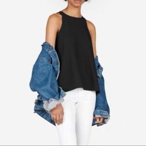 Everlane The Japanese Go Weave high neck black sleeveless loose fit top …